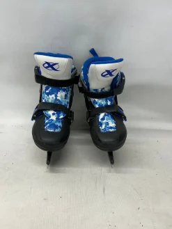 Used DBX ADJ 10-13 Boys Softboot Skate Black And Carolina Blue Adjustable