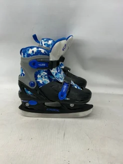 Used DBX ADJ 10-13 Boys Softboot Skate Black And Carolina Blue Adjustable