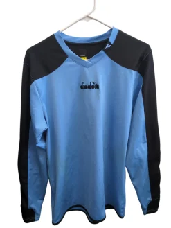 Used Diadora DIADRY Soccer Goalie Top Adt Black And Carolina Blue SM
