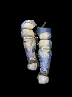 Used Easton ADULT SHINS Catchers Leg Guards Navy Blue Adult