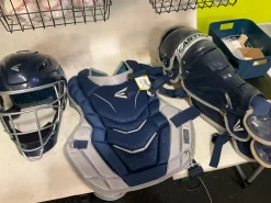Used Easton CATCHERS SET Catchers Chest Protector Navy Blue Intermed