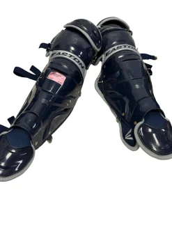 Used Easton GAMETIME Adult Baseball Age 15+ Catchers Leg Guards Navy Blue