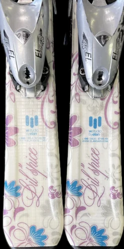 Used Elan LIL SPICE Girls DH Ski/Binding Carolina Blue And Pink 100 cm