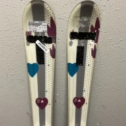 Used Elan LIL SPICE Girls DH Ski/Binding White And Purple 120 cm
