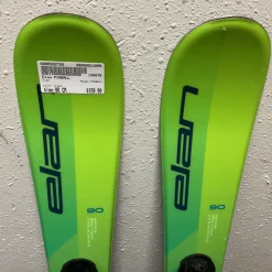Used Elan PINBALL Boys DH Ski/Binding Green 90 cm