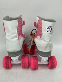 Used FIRESTAR ROLLER DERBY Child Roller Quad Skates White Youth 2