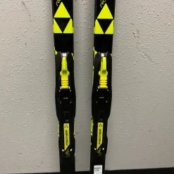 Used Fischer RCS SPRINT CROWN Boys XC Ski/Binding Black And Optic Yellow 130 cm