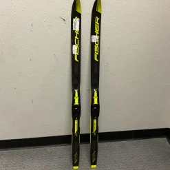 Used Fischer SPRINT CROWN Boys XC Ski/Binding Black And Optic Yellow 110 cm