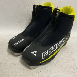 Used Fischer XJ SPRINT Boys NNN XC Ski Boots Black W 05-05.5 / JR 03.5-04