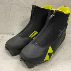 Used Fischer XJ SPRINT Boys NNN XC Ski Boots Black W 05-05.5 / JR 03.5-04