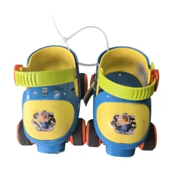 Used FISHER-PRICE ADJ N JAM TODDLER SKATES Child Roller Quad Skates Royal Blue Adjustable