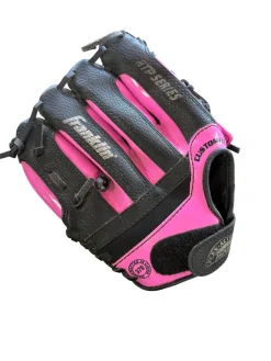 Used Franklin RTP RH Throw Fastpitch Gloves Pink 9 1/2