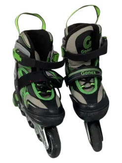Used GONEX ROLLER BLADES Junior Roller Quad Skates Green Adjustable
