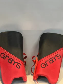 Used Grays Field Hockey SHIN GUARDS AND ARM/HAND PADS FH Shin Guards Red 20"