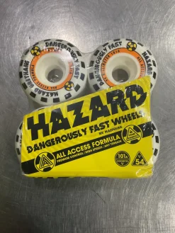 Used HAZARD DANGEROUSLY FAST WHEELS Skateboard Wheel White