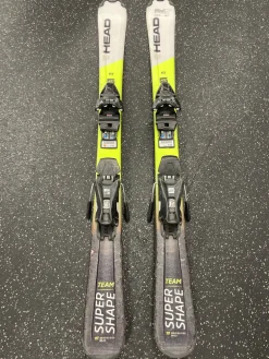 Used Head SUPER SHAPE TEAM Boys DH Ski/Binding Yellow 117 cm