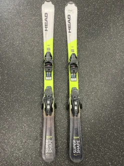 Used Head SUPER SHAPE TEAM Boys DH Ski/Binding Yellow 127 cm