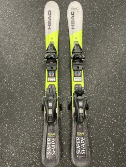 Used Head SUPER SHAPE TEAM Boys DH Ski/Binding Yellow 97 cm