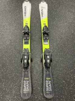 Used Head SUPER SHAPE TEAM Boys DH Ski/Binding Yellow 107 cm
