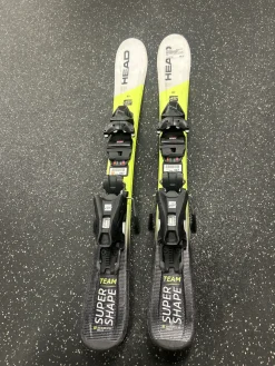 Used Head SUPER SHAPE TEAM Boys DH Ski/Binding Yellow 87 cm