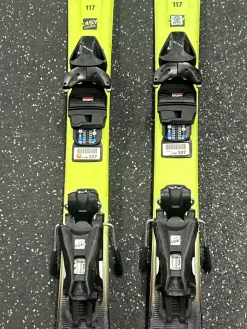 Used Head SUPER SHAPE TEAM Boys DH Ski/Binding Yellow 117 cm