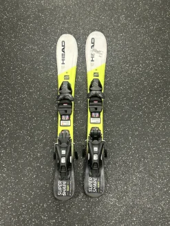 Used Head SUPER SHAPE TEAM Boys DH Ski/Binding Yellow 77 cm