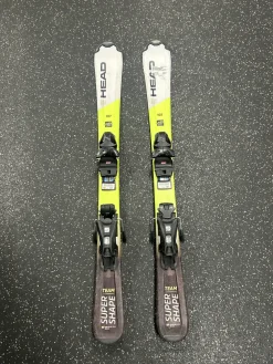 Used Head SUPER SHAPE TEAM Boys DH Ski/Binding Yellow 107 cm