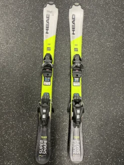Used Head SUPER SHAPE TEAM Boys DH Ski/Binding Yellow 107 cm