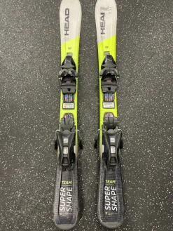 Used Head SUPER SHAPE TEAM Boys DH Ski/Binding Yellow 97 cm