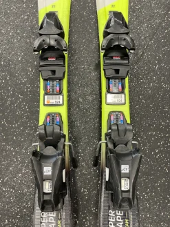 Used Head SUPER SHAPE TEAM Boys DH Ski/Binding Yellow 77 cm