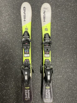 Used Head SUPER SHAPE TEAM Boys DH Ski/Binding Yellow 87 cm