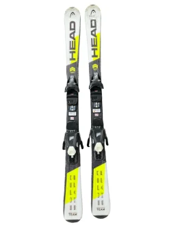 Used Head SUPER SHAPE TEAM Boys DH Ski/Binding Yellow 127 cm