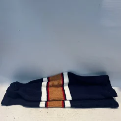 Used Hockey Sock White And Navy Blue Intermed