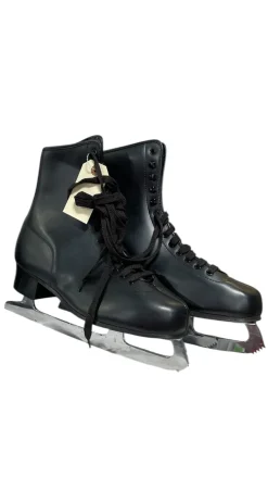 Used Johnson MENS BLACK FIGURE SKATES Mens Figure Skate Black Senior 11