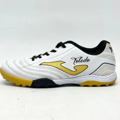 Used Joma Soccer Turf Shoes White/Black/Yellow Senior 5.5