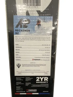 Used K2 RECKONER 92 Mens Skis Only Grey 179 cm