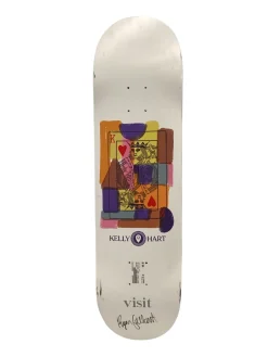 Used KELLY HART Skateboard Deck Only White 8 1/2"
