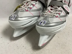 Used Lake Placid ADJ 6-9 Womens Softboot Skate White And Grey Adjustable