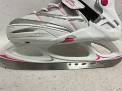 Used Lake Placid ADJ 6-9 Womens Softboot Skate White And Grey Adjustable