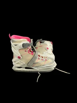 Used Lake Placid ADJUSTABLE SKATES Girls Softboot Skate White Adjustable