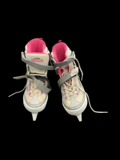 Used Lake Placid ADJUSTABLE SKATES Girls Softboot Skate White Adjustable