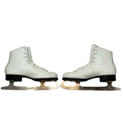 Used Lake Placid FIGURE SKATES Girls Figure Skate White Junior 03
