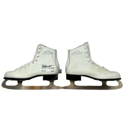 Used Lake Placid FIGURE SKATES Girls Figure Skate White Junior 03