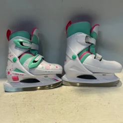 Used Lake Placid NITRO Girls Softboot Skate White Adjustable