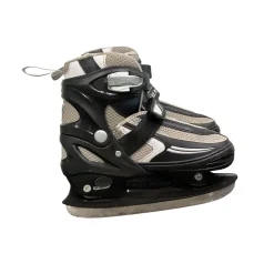 Used Lake Placid SUMMIT ADJ 1-4 Boys Softboot Skate Black And Grey Adjustable
