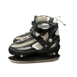 Used Lake Placid SUMMIT ADJ 1-4 Boys Softboot Skate Black And Grey Adjustable