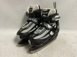 Used Lake Placid SUMMIT ADJ 1-4 Boys Softboot Skate Black And Silver Adjustable