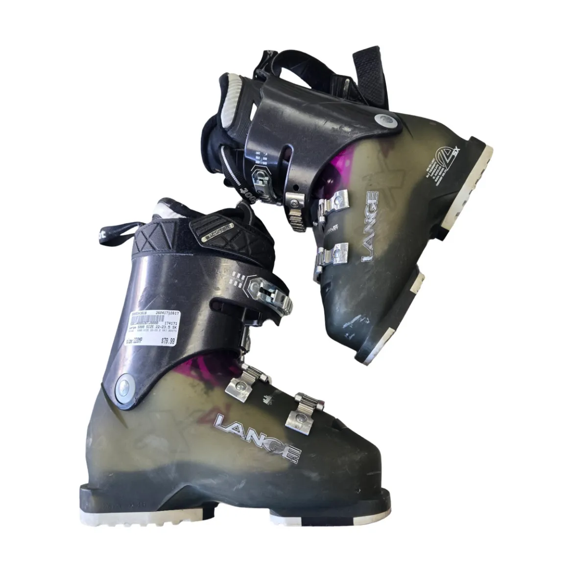 Used Lange SX80 SIZE 22-23.5 SKI BOOTS Girls DH Ski Boot None 220 MP - J04 - W05