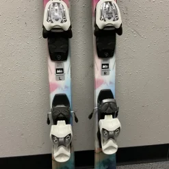 Used LUNA DH SKIS Girls DH Ski/Binding White And Carolina Blue 120 cm