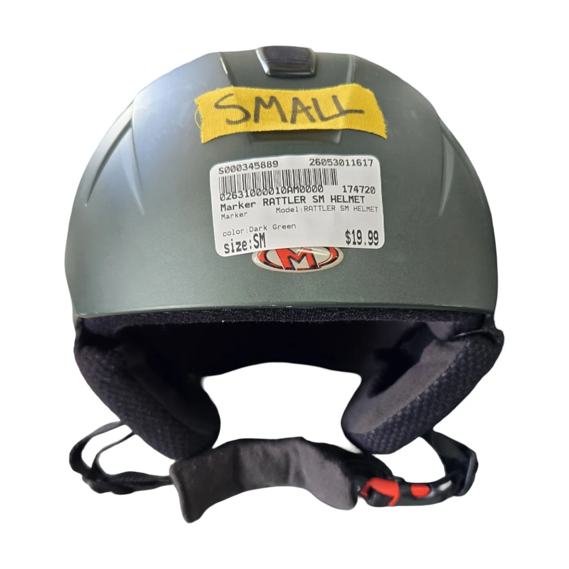 Used Marker RATTLER SM HELMET Snowsport Helmet Adult Dark Green SM